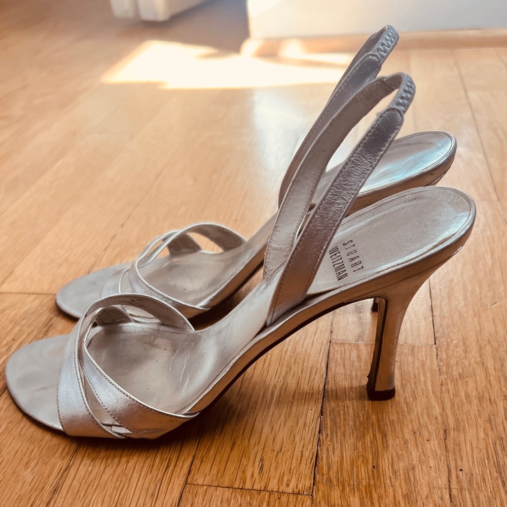 Stuart Weitzman Metallic Slingback Heels